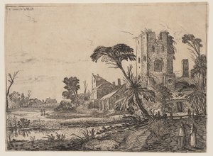 Deux moines sur un chemin - Esaias van den Velde I