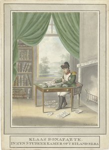 Caricature de Napoléon dans son étude à Elbe - Esser Wijnand