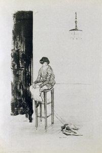 Une dame et son tricot - Ethel Gabain