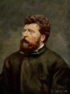 Musique. Le compositeur français Georges Bizet. Illustration par Georges Bizet, Autriche, vers 1900