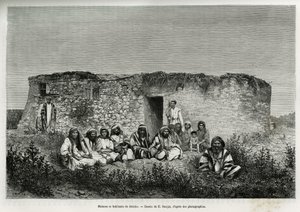 Maisons et habitants de Jéricho (Cisjordanie). Gravure de E. Ronjat, pour illustrer l