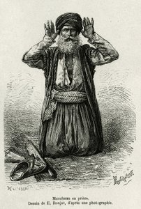 Prières musulmanes. Gravure pour illustrer La Syrie d