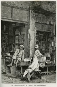 Marchands de perles à Jaffa (Israël). Gravure par E. Ronjat pour illustrer La Syrie d