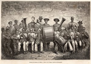 La bande des enfants de la mission du Gabon. Gravure d