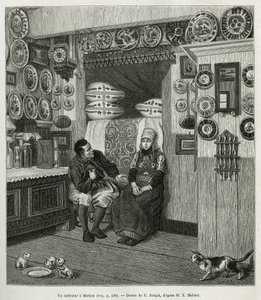 Un intérieur à Marken (Pays-Bas), gravure d