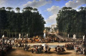 Le cortège nuptial de Napoléon Ier et Marie-Louise traversant le Jardin des Tuileries le 2 avril