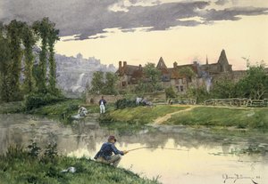 Soldats au bord de la rivière, fin 19e-début 20e siècle - Etienne Berne Bellecour