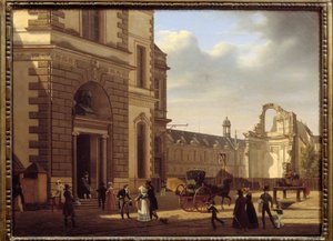 Entrée du musée du Louvre et ruines de Saint Louis du Louvre - Etienne Bouhot