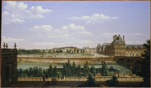 Le Jardin et le palais des Tuileries, vus du quai d