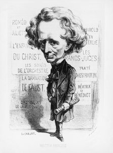 France, Paris, Caricature du compositeur Hector Berlioz (1803 - 1869) - Etienne Carjat
