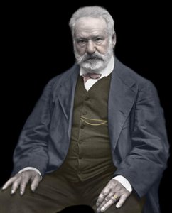Portrait de Victor Hugo (1802-1885), écrivain et poète français, Colorisation sur une photographie d