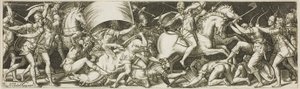 Bataille de cavaliers et de fantassins