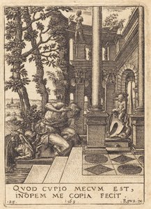 Narcisse à la Fontaine - Etienne Delaune after Rosso Fiorentino