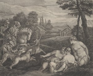 Diane et Actéon changé en cerf