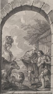 La Chapelle des Enfants-Trouvés à Paris: Groupe de bergers devant une chaumière, 1757