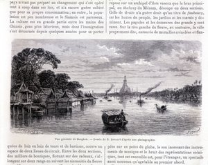 Vue générale de Bangkok. Dessin par E. Bocourt. - Etienne Gabriel Bocourt
