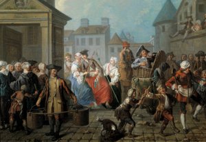 Carnaval dans les rues de Paris (détail) - Étienne Jeaurat