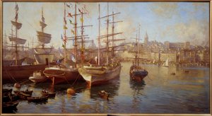 Orange balacelles (Vue du port de Marseille) - Etienne Philippe Martin