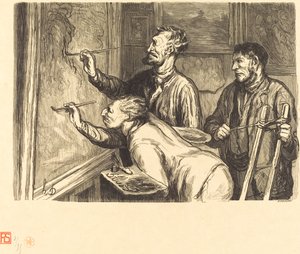 Exposition de peinture de 1868 - Le Dernier coup de pinceau - Etienne after Honoré Daumier