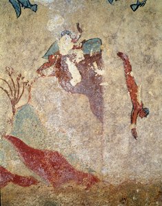 Un plongeur. (détail de fresque, 520-510 av. J.-C.)