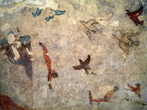 Un plongeur. (détail de fresque, 520-510 av. J.-C.)