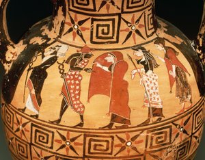 Amphore à figures noires représentant le Jugement de Pâris - Etruscan