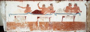 Art étrusque : scène de banquet - Etruscan