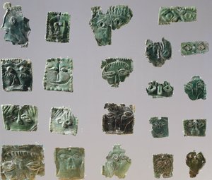 Ex-voto en plaque de bronze représentant des yeux. Artefacts du Sanctuaire de Reithia Este (Vénétie). Civilisation étrusque, Ve-IVe siècle av. J.-C. - Etruscan