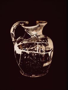 Œnochoé avec inscription xanthippos. De la tombe 709 de Valle Trebbia, 5ème siècle av. J.-C. - Etruscan