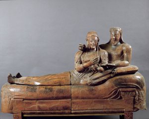 Les époux Groupe sculpté (sarcophage en terre cuite de Cerveteri. 6e siècle av. J.-C.) - Etruscan