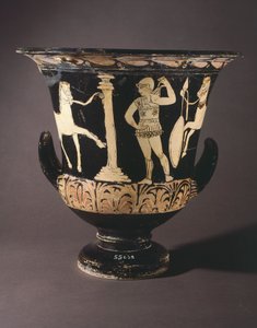 Cratère (grand vase) par le Peintre de Londres. Poterie à figures rouges de Gualdo Tadino (Ombrie). Civilisation étrusque, IVe siècle av. J.-C. - Etruscan