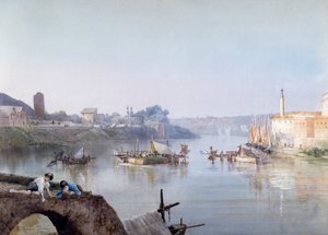 Pêcheurs à Ripa Grande, par Ettore Roesler Franz (1845-1907) - Ettore Roesler Franz