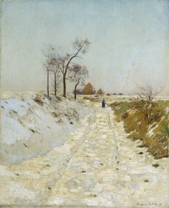 Chemin creux en hiver