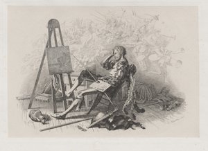 Matin après le bal masqué : Emil Theodor Richter à son chevalet - Eugen Napoleon Neureuther