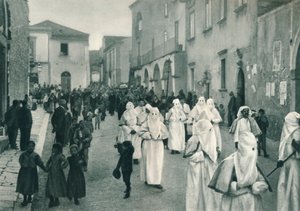 Procession funéraire, Taormina, Sicile, Italie, 1927