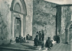 Repos devant une église, Taormina, Sicile, Italie, 1927 - Eugen Poppel