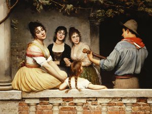Sur le balcon, 1893 - Eugen von Blaas