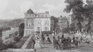 Saint Germain, Le Café, Pavillon de Henri IV (gravure) - Eugene Louis (after) Lami