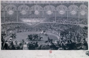 Spectacle équestre au cirque Franconi, Champs-Élysées, Paris, par Eugène Louis Lami (1800-1890), gravé par Charles Mottram (1807-1876) tiré de Été et Hiver à Paris - Eugene Louis Lami