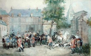 Départ pour la chasse - Eugene Louis Lami