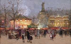 Fête, sur la place de la République, Paris