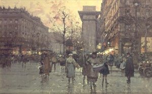 La Porte Saint-Denis, Paris - Eugene Galien Laloue