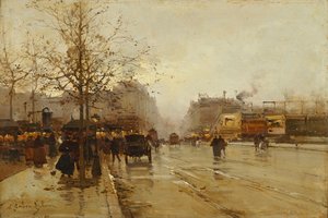 Les Boulevards, Paris - Eugene Galien Laloue