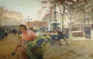 Place du Théâtre Français, Paris - Eugene Galien Laloue
