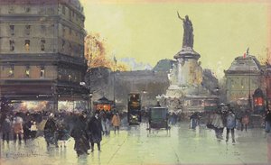 Place de la République, Paris - Eugene Galien Laloue