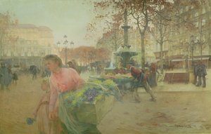 Place du Théâtre Français, à Paris - Eugene Galien Laloue