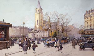 Saint-Germain-des-Prés - Eugene Galien Laloue