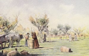 Frère Giles travaillant dans le vignoble - Eugene (after) Burnand