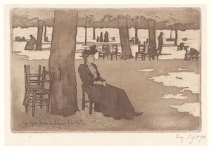 Femme dans le Jardin des Tuileries à Paris - Eugene Bejot