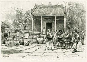 Pagode des Conférences, Monkay. Gravure d